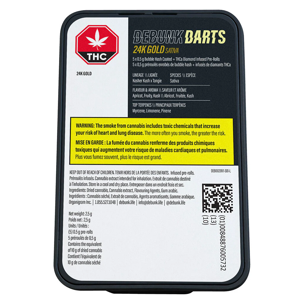 24K Gold Triple-Infused Bubble Hash Darts Infused Pre-Roll - Image 2
