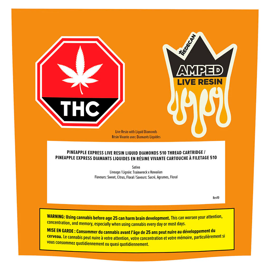 Cartouche à filetage 510 Amped Live Resin Pineapple Express - Image 2