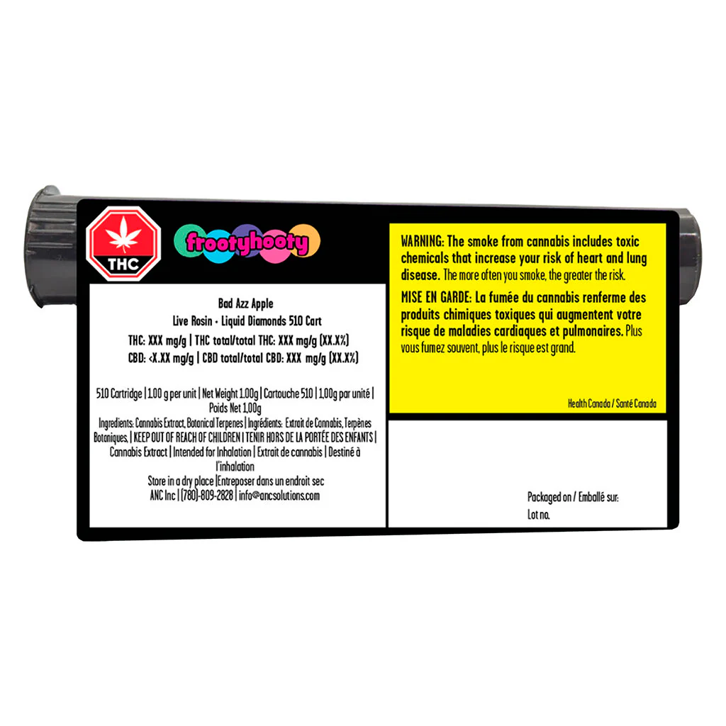 Bad Azz Apple Live Rosin Amp’d with Liquid Diamonds 510 Cart - Image 3