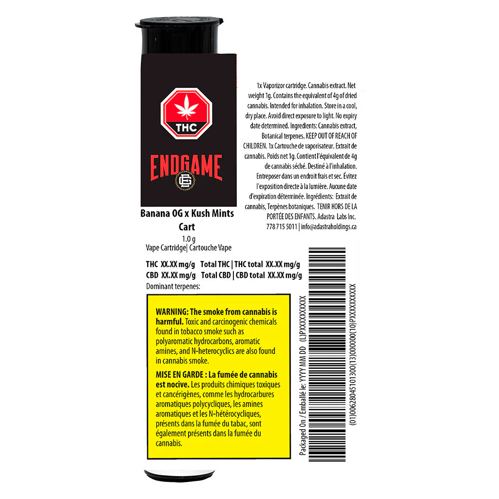 Cartouche de filetage Banana OG x Kush Mints 510 - Image 3