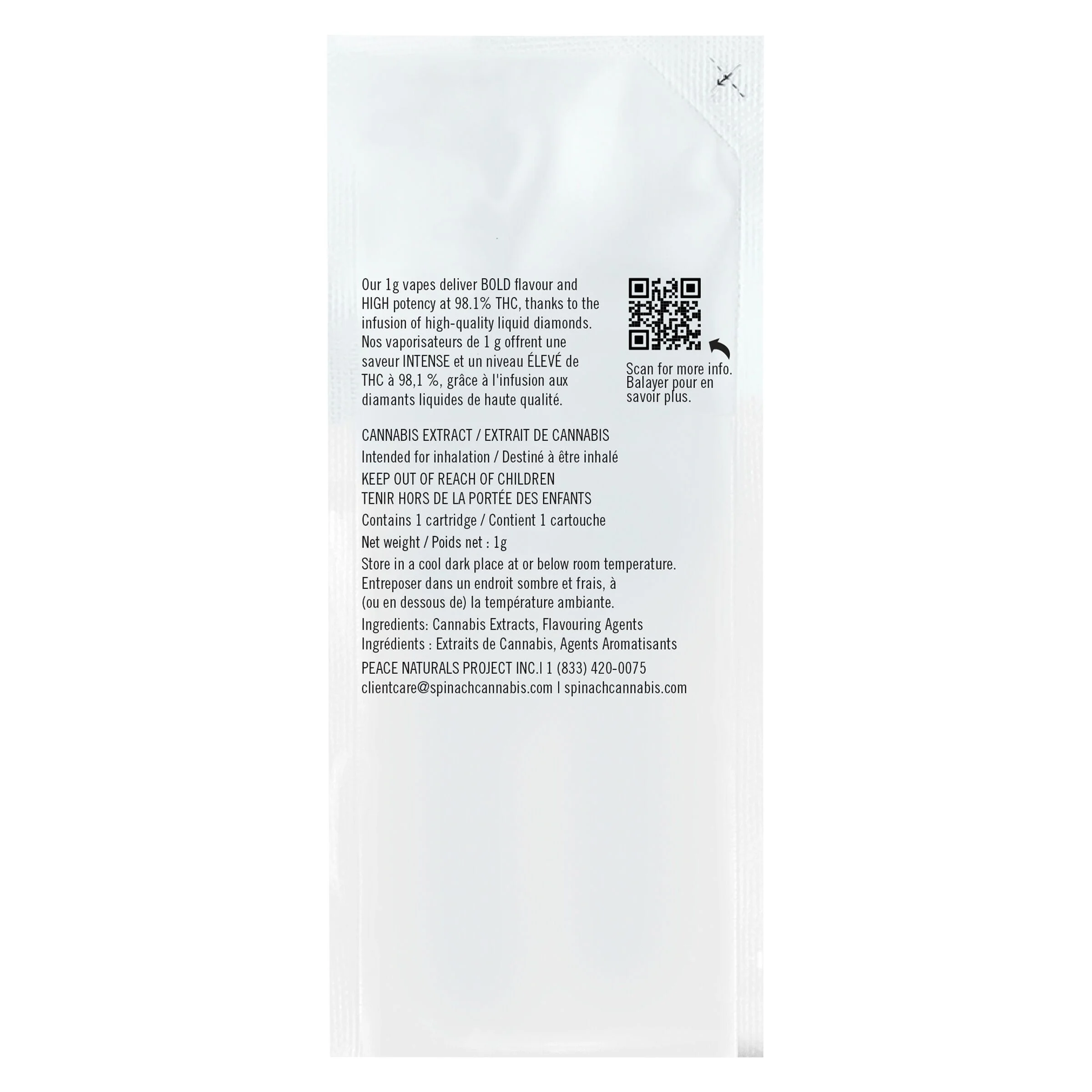 Cartouche filetage 510 au diamant liquide Mango Tango - Image 3