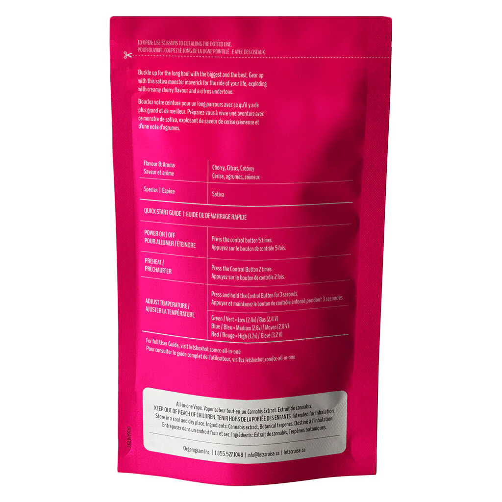 Vaporisateur tout-en-un Cherry Bomber THC + CBG + CBD - Image 3