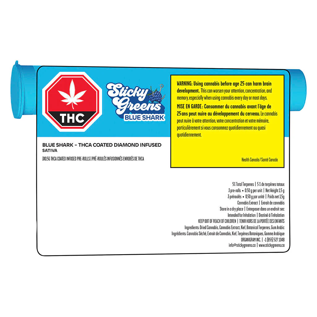 Préroulé infusé Blue Shark enrobé de THCa - Image 3