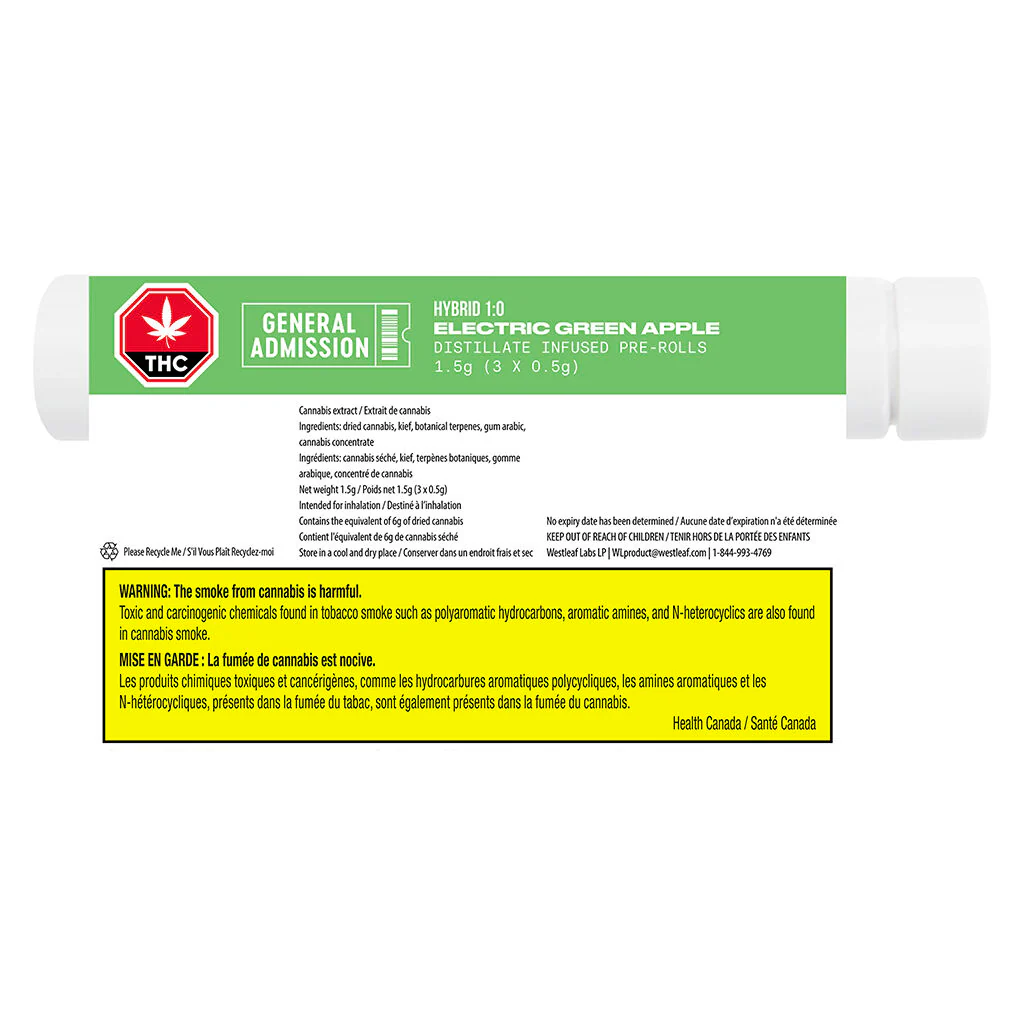 Electric Green Apple Distillate Infused Pre-Roll - Image 3