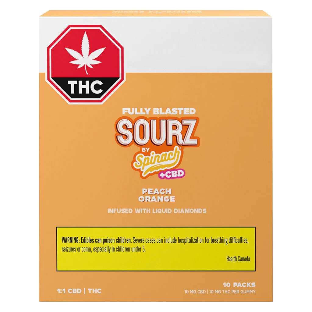 Fully Blasted Peach Orange 1:1 THC CBD Gummies - Image 3