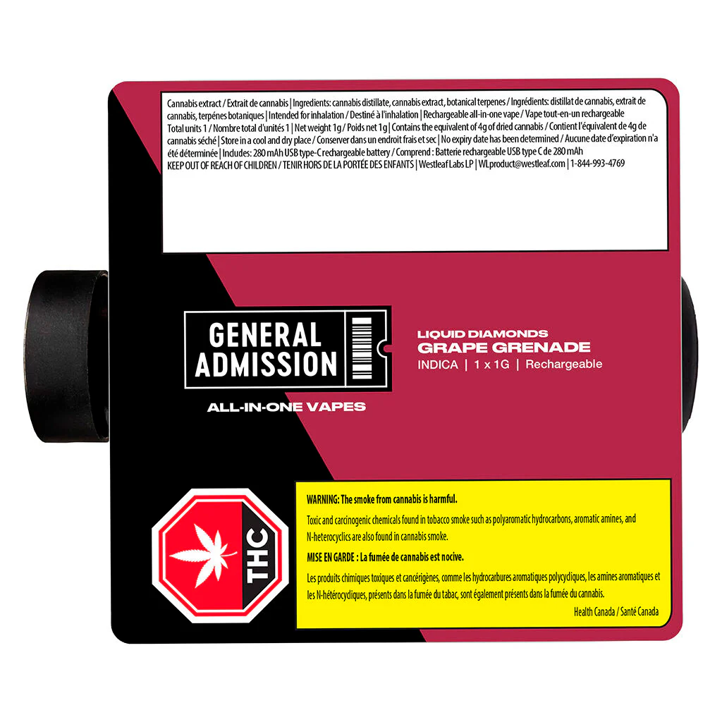 Grape Grenade Liquid Diamond All-In-One Vape - Image 3