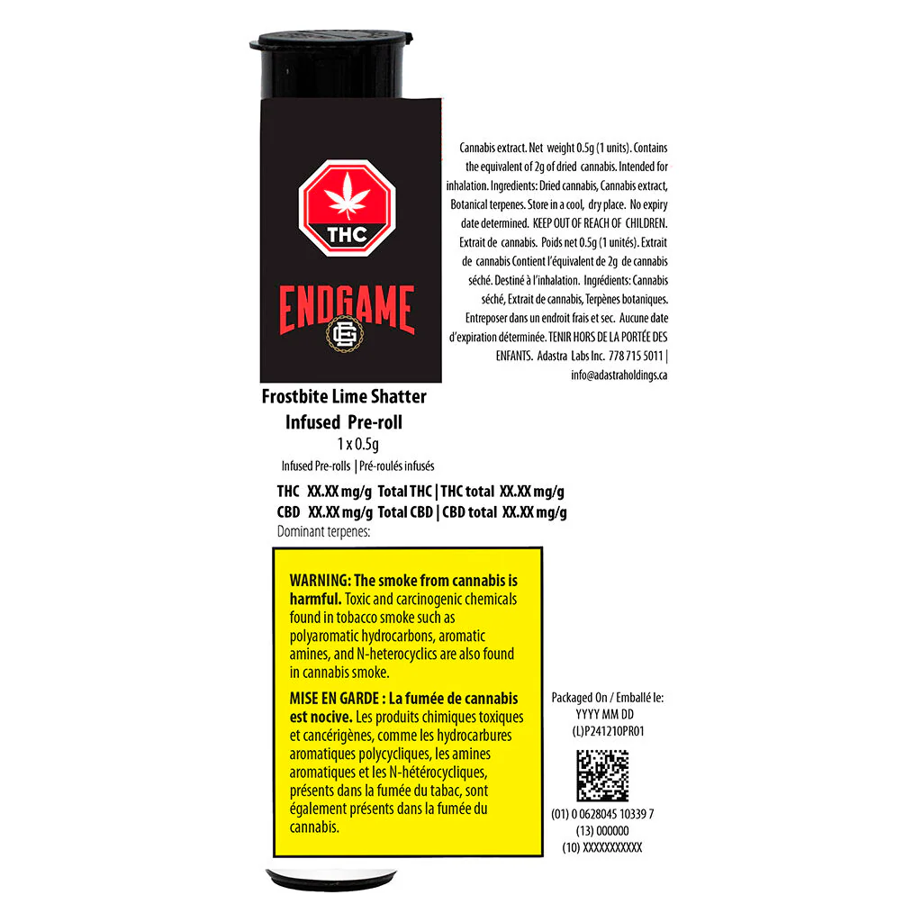 Préroulé infusé à l'ambre de cannabis Frostbite Lime - Image 3
