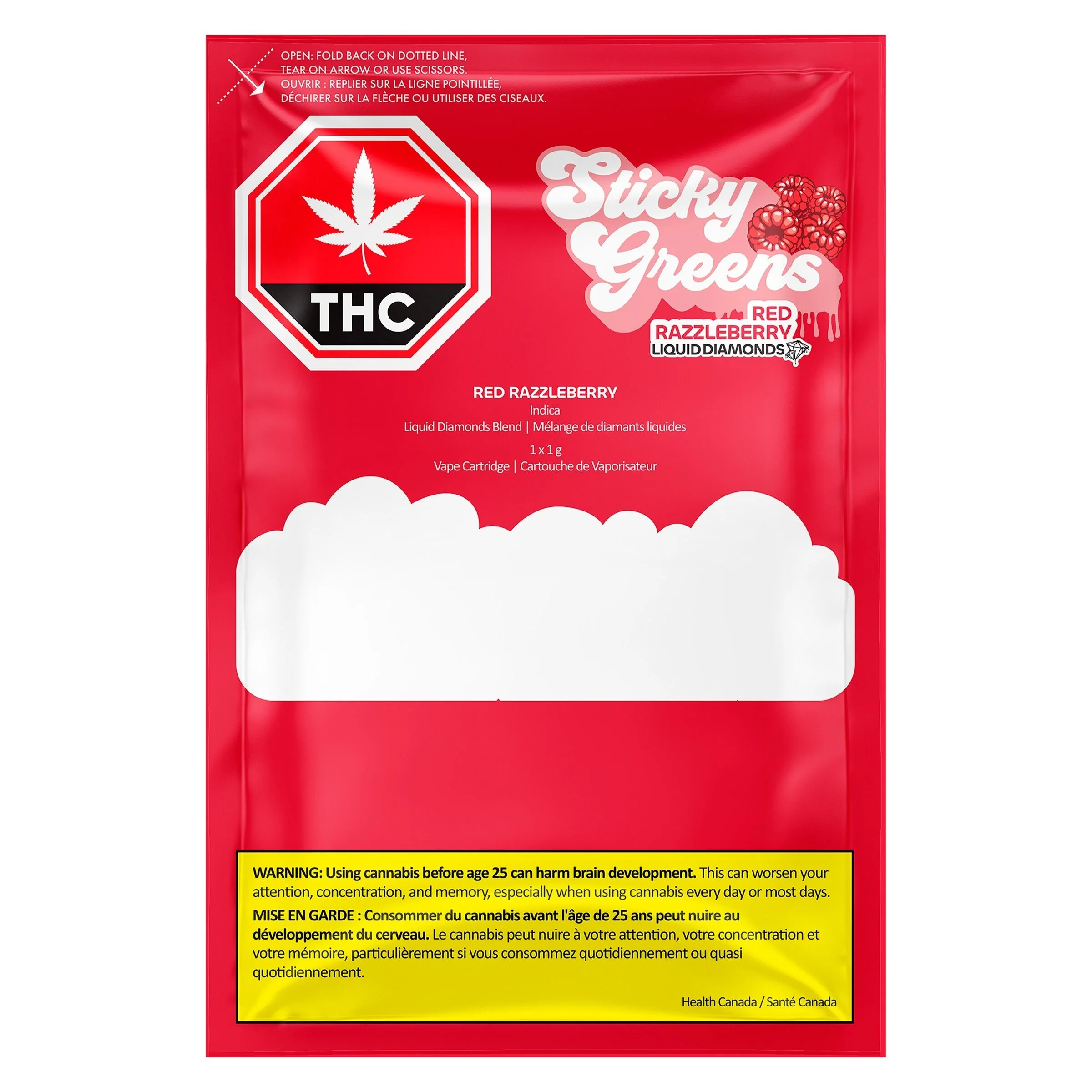 Red Razzleberry Liquid Diamond 510 Thread Cartridge - Image 2