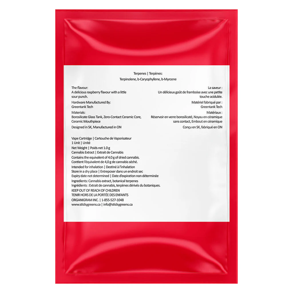 Red Razzleberry Liquid Diamond 510 Thread Cartridge - Image 3
