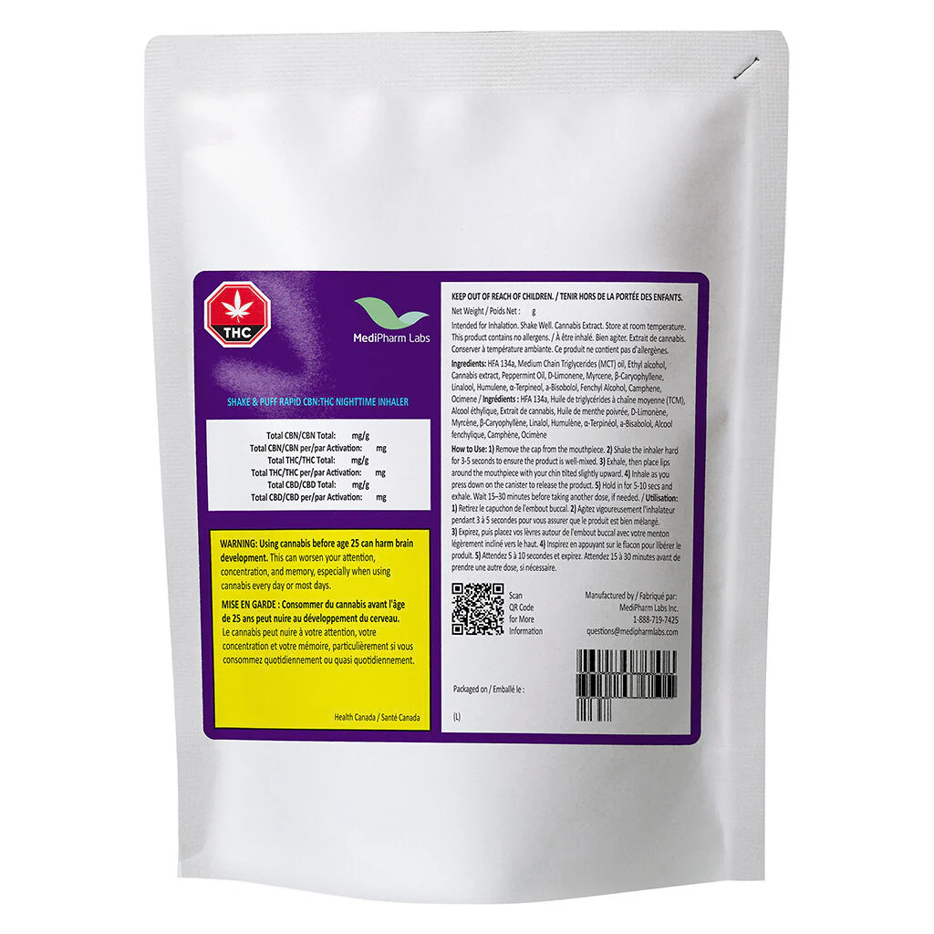 Shake & Puff Rapid CBN:THC Nighttime Inhaler - Image 2