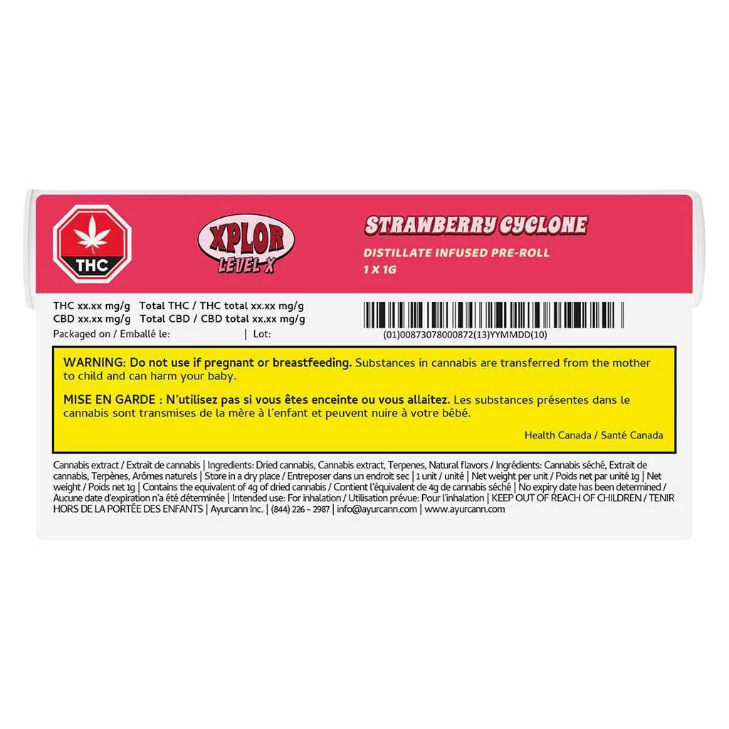 Strawberry Cyclone Distillate Infused Pre-roll - Image 3