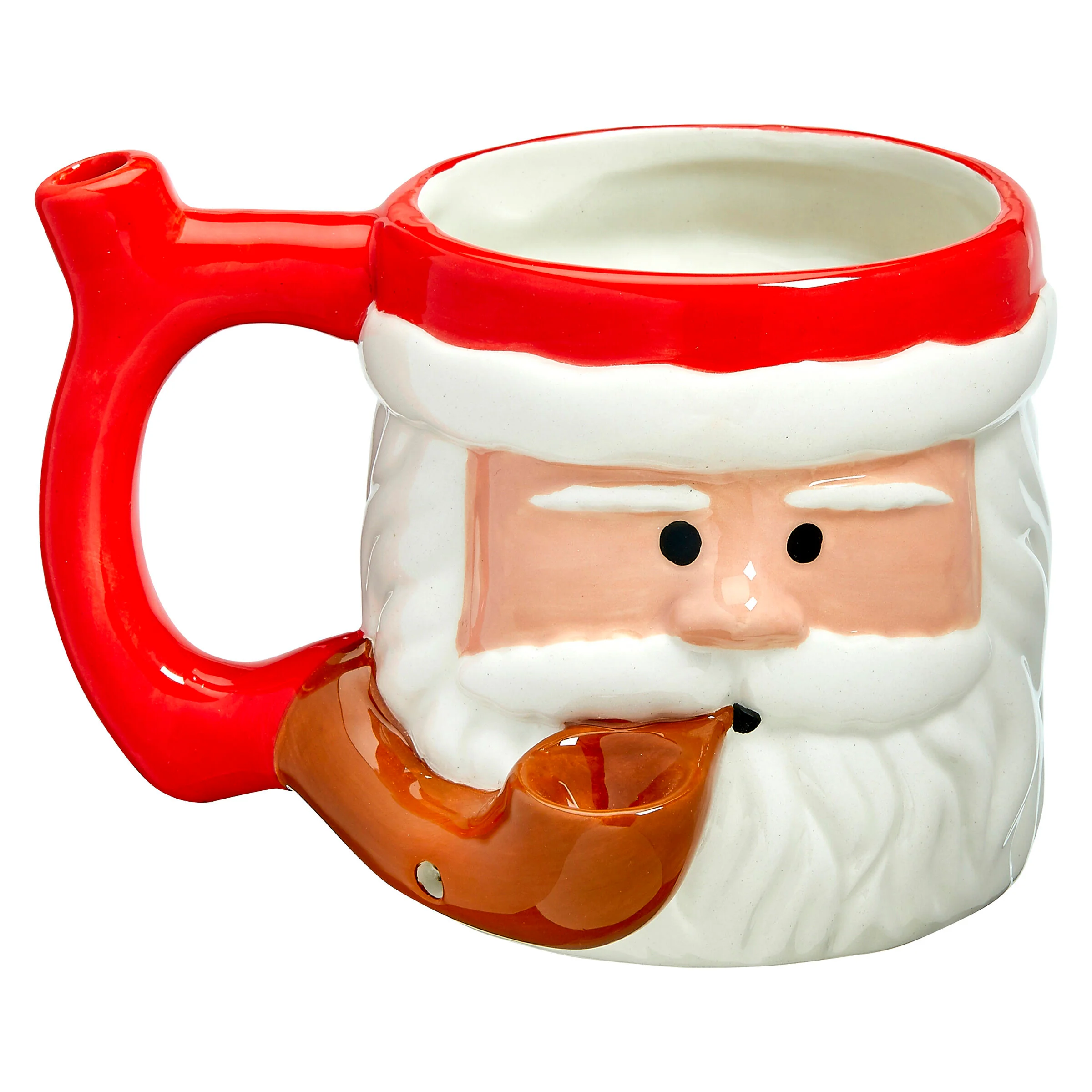 Tasse motif Père Nöel avec pipe en céramique