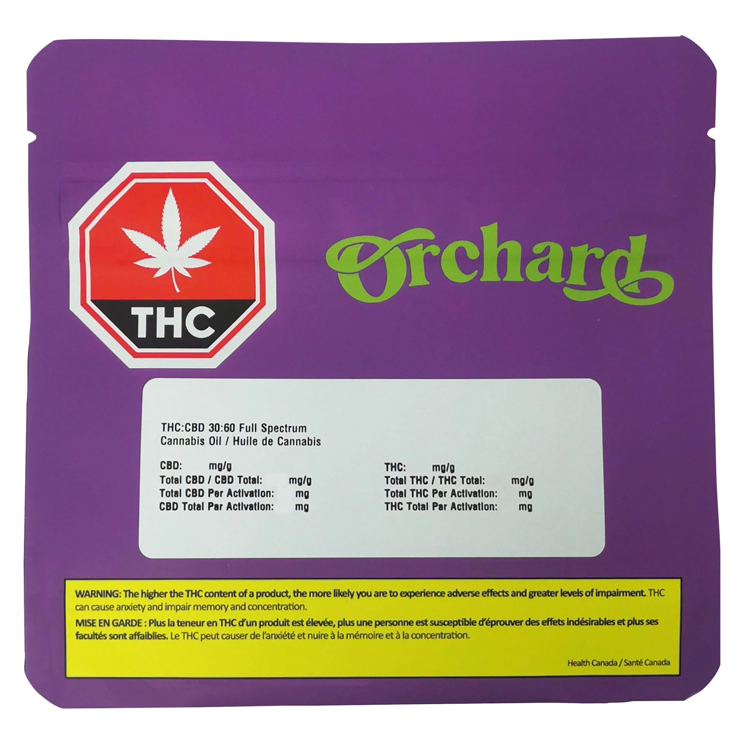 Huile à spectre complet de cannabinoïdes THC:CBD 30:60 - Image 3